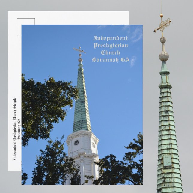 Unabhängige Presbyterianische Kirche Steeple Savan Postkarte (Von Creator hochgeladen)