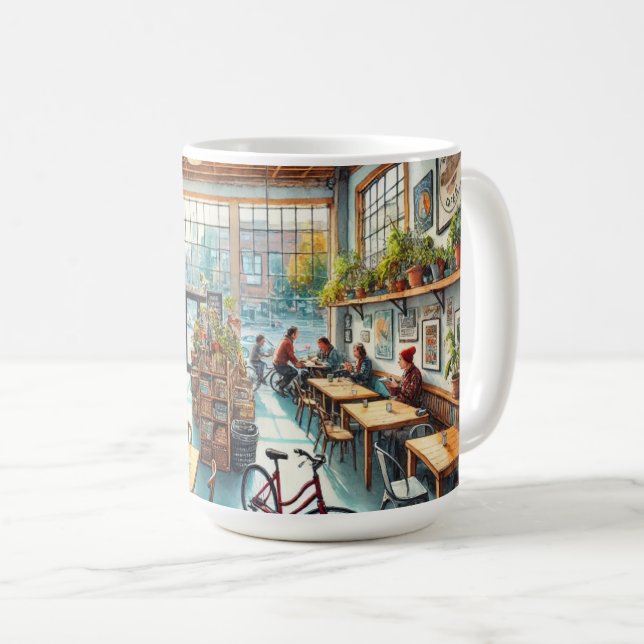 Unabhängiges Café in Portland Oregon Kaffeetasse (VorderseiteRechts)