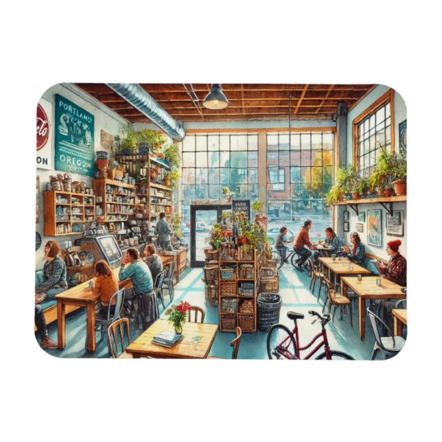 Unabhängiges Café in Portland Oregon Magnet (Horizontal)