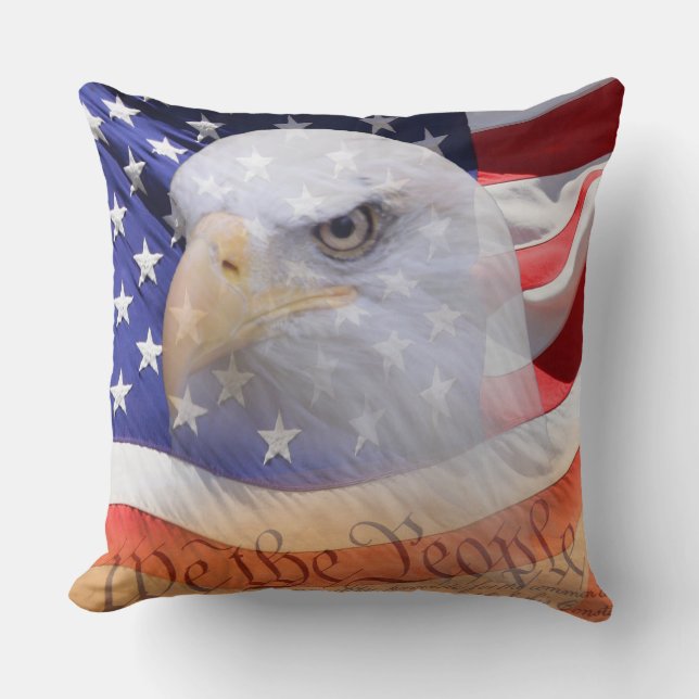 Unabhängigkeit der amerikanischen Flaggenadlererkl Kissen (Vorderseite)