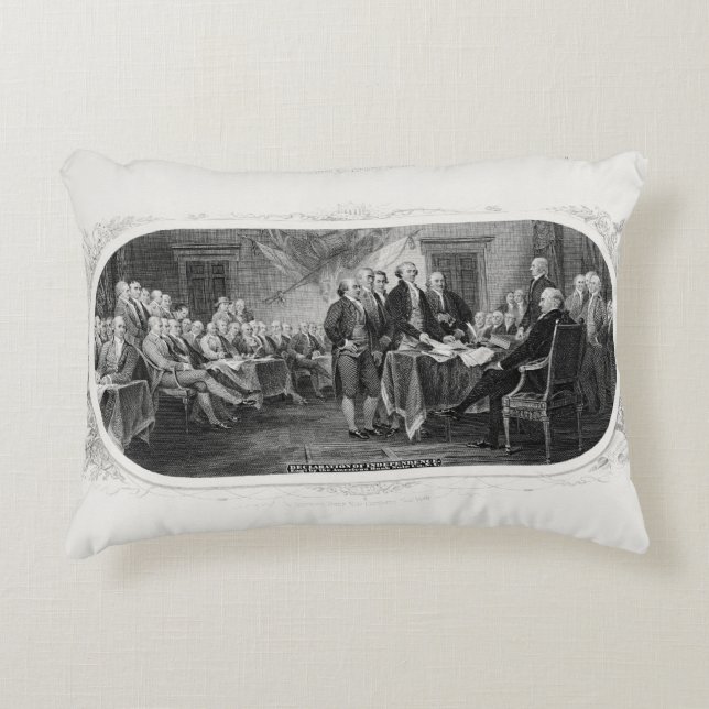 Unabhängigkeitserklärung: 2 Dollar, Etching Dekokissen (Vorderseite)