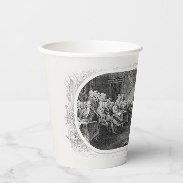 Unabhängigkeitserklärung: 2 Dollar, Etching Pappbecher (Vorderseite)