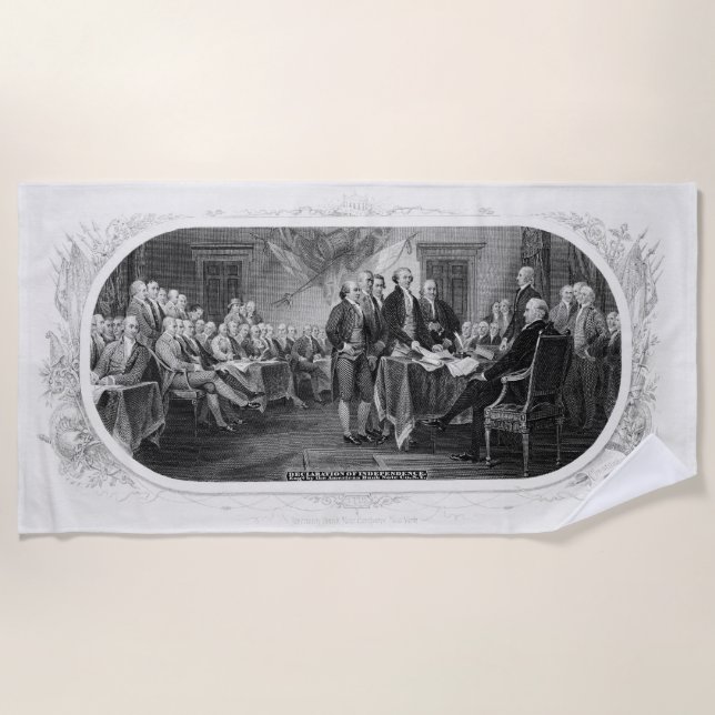 Unabhängigkeitserklärung: 2 Dollar, Etching Strandtuch (Vorderseite)