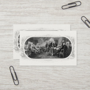 Unabhängigkeitserklärung: 2 Dollar, Etching Visitenkarte