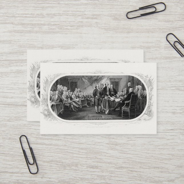 Unabhängigkeitserklärung: 2 Dollar, Etching Visitenkarte (Vorderseite/Rückseite Beispiel)