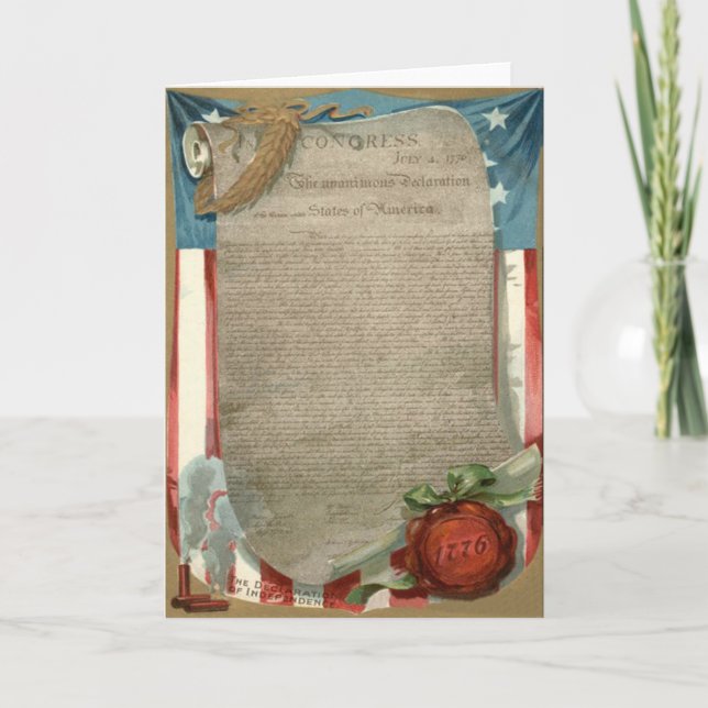 Unabhängigkeitserklärung der USA 1776 Karte (Vorderseite)