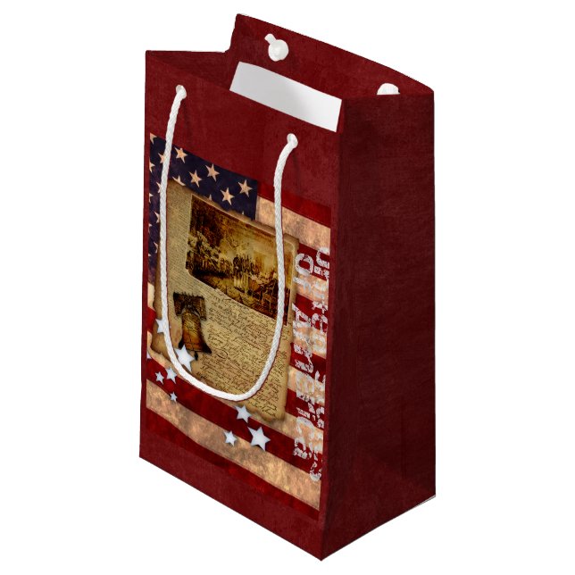 Unabhängigkeitserklärung der USA Kleine Geschenktüte (Vorderseite Schrägansicht)