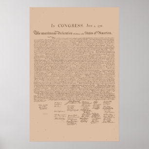 Unabhängigkeitserklärung der Vereinten Staaten Poster