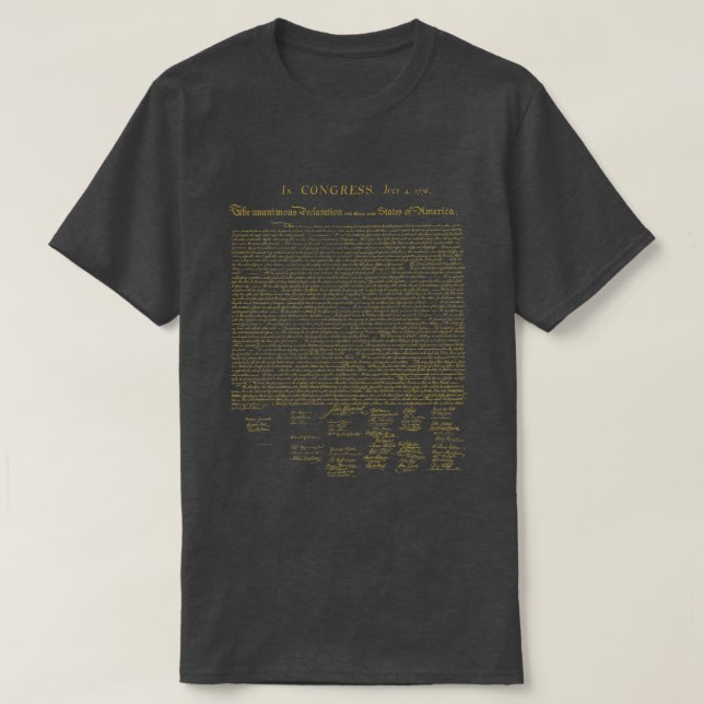 Unabhängigkeitserklärung Gold T-Shirt (Design vorne)
