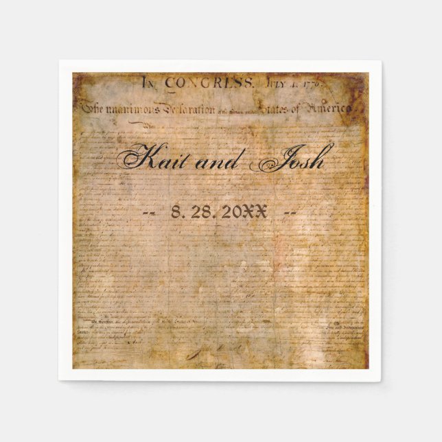 Unabhängigkeitserklärung 📜 Hochzeitsurteil Serviette (Vorderseite)