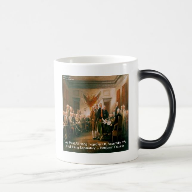 Unabhängigkeitserklärung und Ben Franklin Zitat Verwandlungstasse (Rechts)