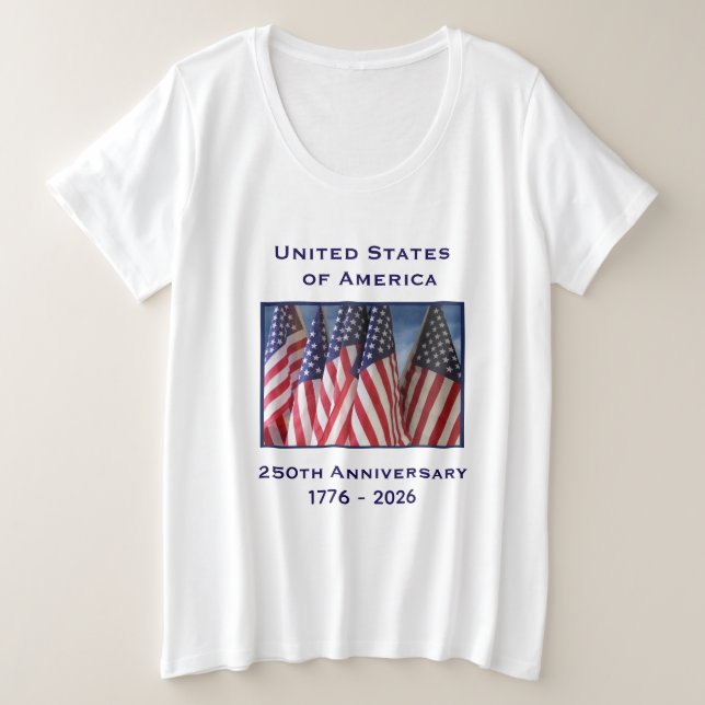 Unabhängigkeitserklärung vom 4. Juli 1776 Große Größe T-Shirt (Design vorne)