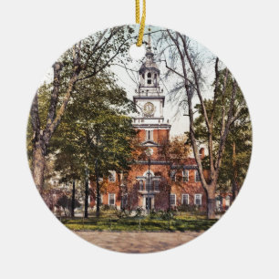 Unabhängigkeitshalle Vintage Philly Pensylvania Keramik Ornament