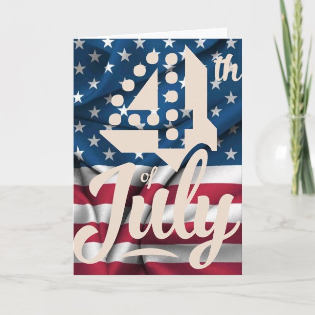 Unabhängigkeitsskript 4. Juli Vintage amerikanisch Karte (Vorderseite)