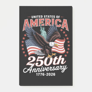 Unabhängigkeitstag 250. Jahrestag USA  Post-it Klebezettel