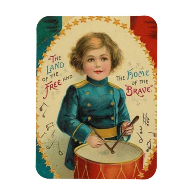 Unabhängigkeitstag 4. Juli 1776 Drummer Girl Magnet (Vertikal)