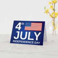 Unabhängigkeitstag 4. Juli Card USA Flag