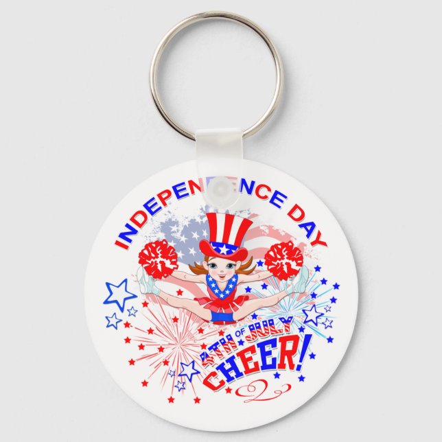Unabhängigkeitstag, 4. Juli, Cheke Key Ring Schlüsselanhänger (Vorderseite)