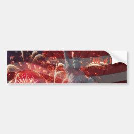Unabhängigkeitstag - 4. Juli Feuerwerk & Flagge Autoaufkleber
