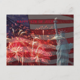 Unabhängigkeitstag   4. Juli Feuerwerk Postkarte