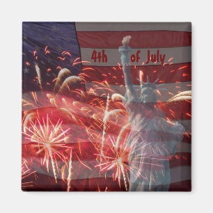 Unabhängigkeitstag 4. Juli Feuerwerkskörper Magnet