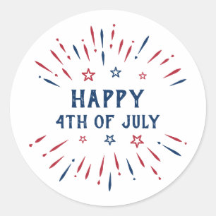 Unabhängigkeitstag 4. Juli Patriotischer Amerikane Runder Aufkleber