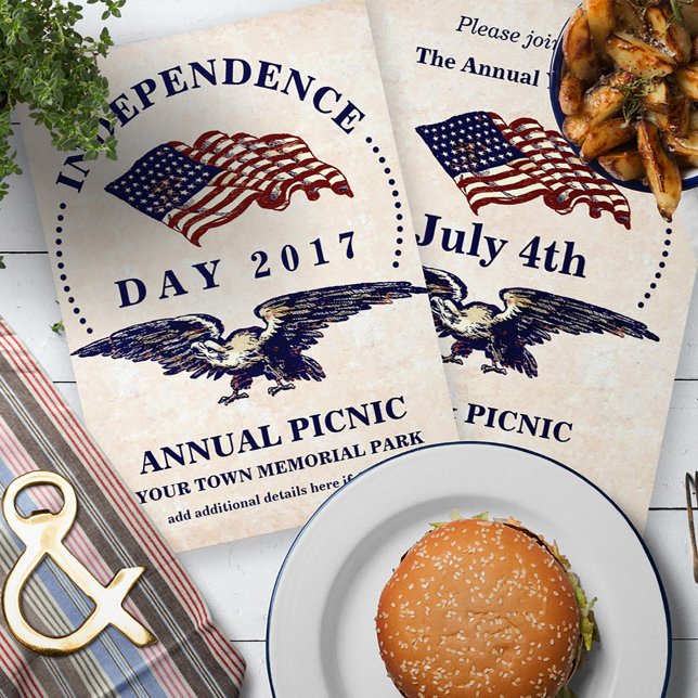 Unabhängigkeitstag 4. Juli Vintage GRILLEN Party Einladung (Von Creator hochgeladen)