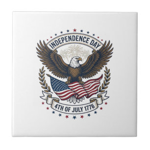 Unabhängigkeitstag Adler Flagge Vintage-Shirt Desi Fliese
