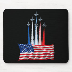Unabhängigkeitstag amerikanische Flagge Düsenflugz Mousepad