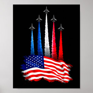 Unabhängigkeitstag Amerikanische Flagge Düsenflugz Poster