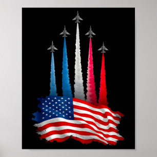 Unabhängigkeitstag Amerikanische Flagge Düsenflugz Poster