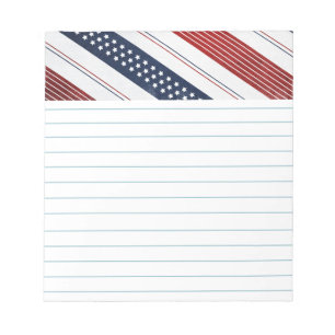 Unabhängigkeitstag Diagonale US Flagge Notizblock