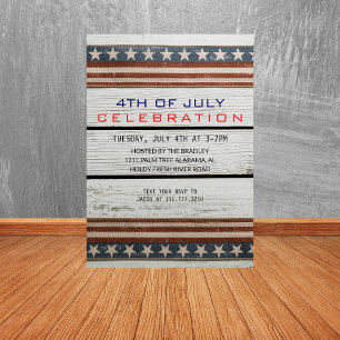 Unabhängigkeitstag für rustikalen Amerikanische Un Einladung