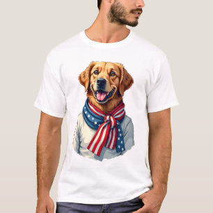 Unabhängigkeitstag Golden Retriever Vintage-Shirt T-Shirt