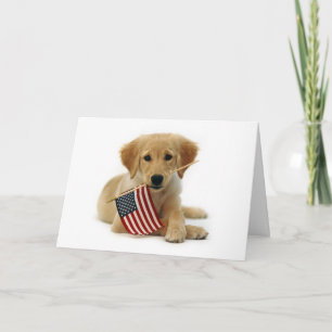 Unabhängigkeitstag-golden retriever-Welpe Karte