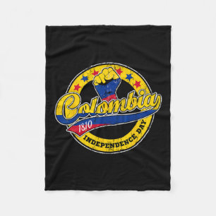 Unabhängigkeitstag Kolumbien Flag Retro Vintagen S Fleecedecke