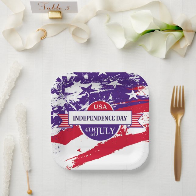 Unabhängigkeitstag Pappteller (Hochzeit)