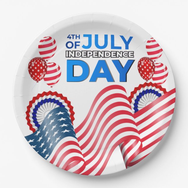 Unabhängigkeitstag Pappteller (Vorderseite)