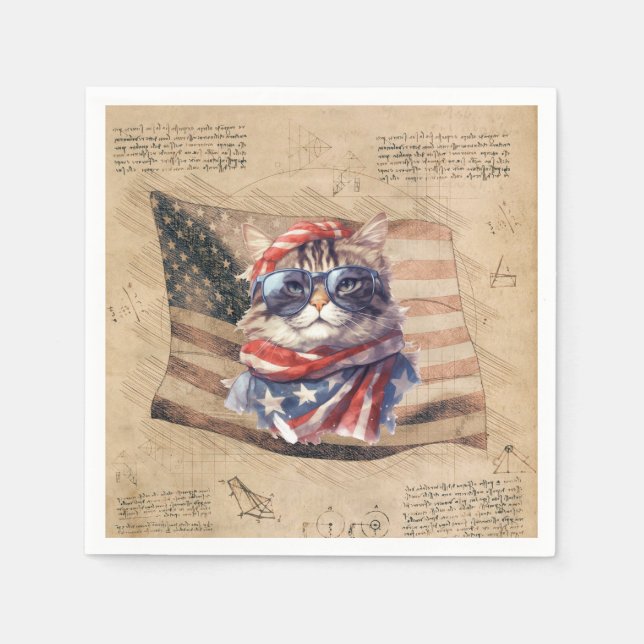 Unabhängigkeitstag Patriotische amerikanische Flag Serviette (Vorderseite)
