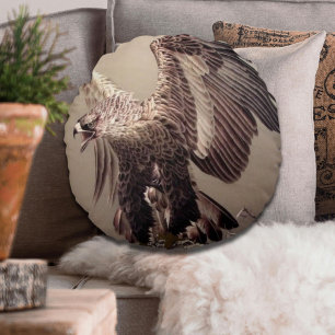 Unabhängigkeitstag Patriotische Stickerei Eagle Rundes Kissen