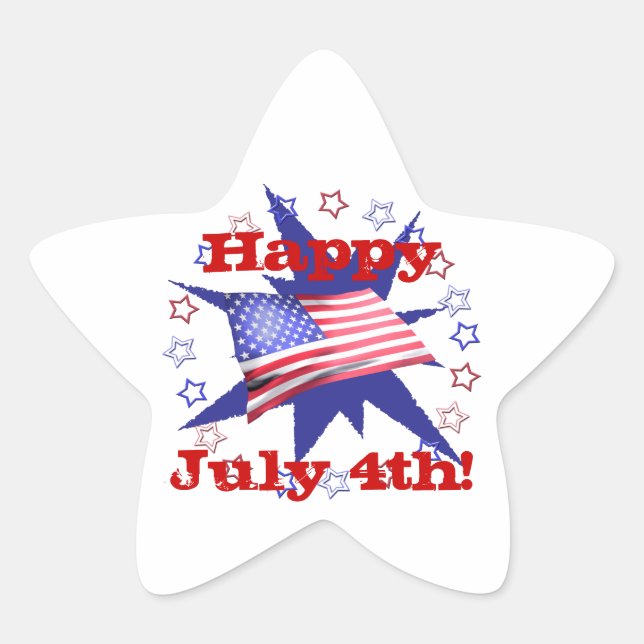 Unabhängigkeitstag Star Circle Stern-Aufkleber (Vorderseite)