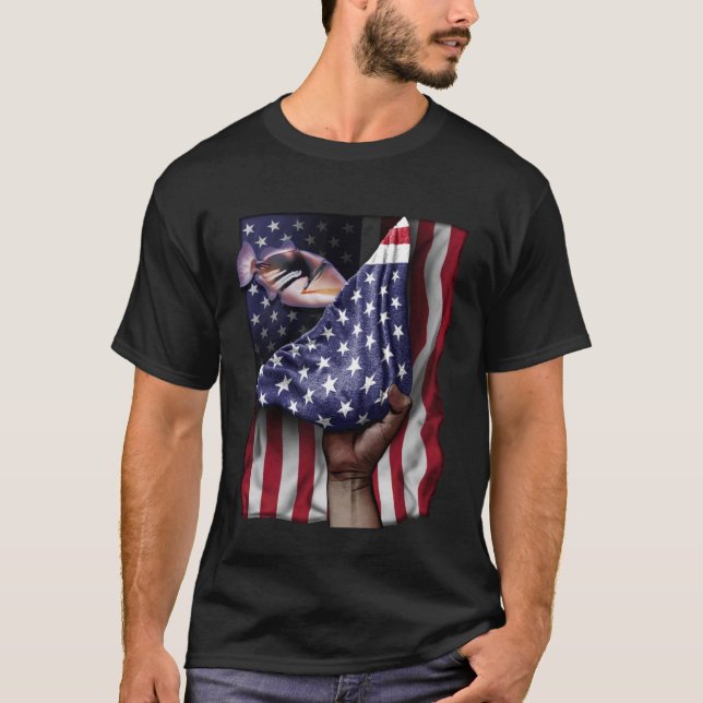 Unabhängigkeitstag US-Flagge Auslöser T-Shirt (Vorderseite)