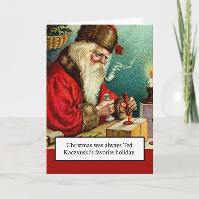 Unabomber Weihnachtskarte Feiertagskarte (Vorderseite)