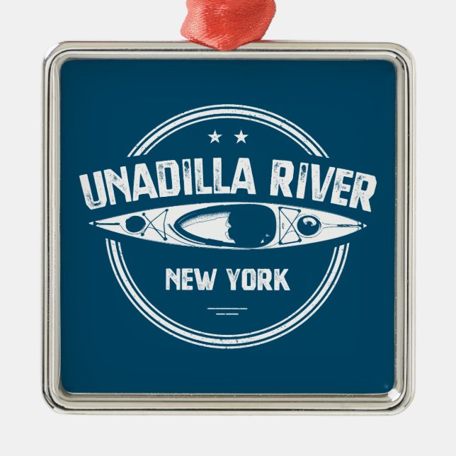 Unadilla River New York Kayak Ornament Aus Metall (Vorne)