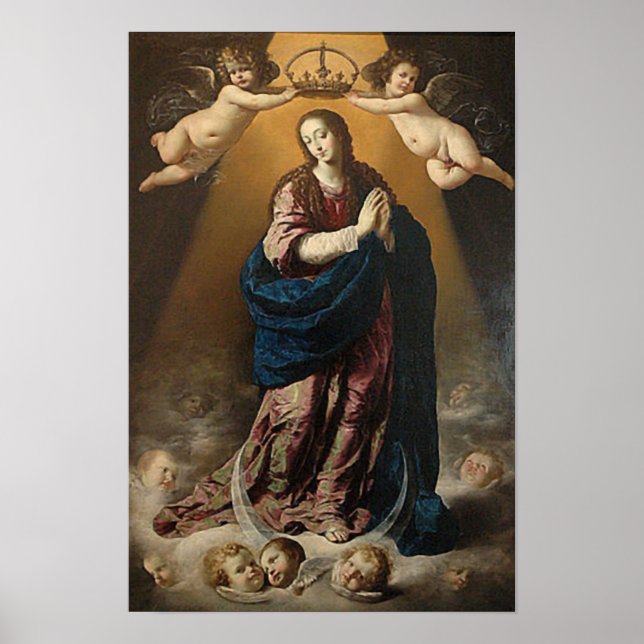 Unakuläre Jungfrau der Empfängnis Mary Queen of He Poster (Vorne)