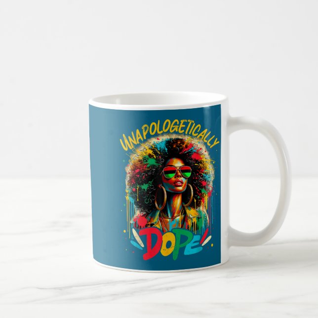 Unalogetically Afro Black Woman Black History Mela Kaffeetasse (Rechts)