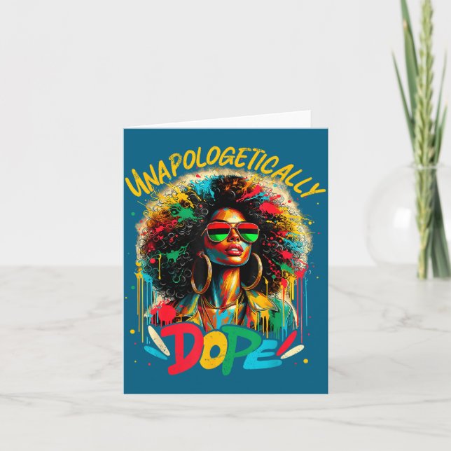 Unalogetically Afro Black Woman Black History Mela Karte (Vorderseite)