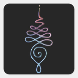 Unalome 1 quadratischer aufkleber