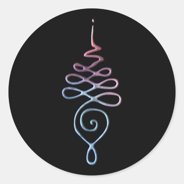 Unalome 1 runder aufkleber (Vorderseite)