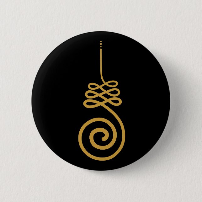 Unalome Buddhistische Symbol Button (Vorderseite)